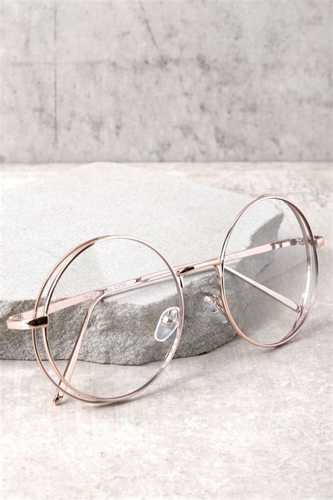 Clear And Rose Gold Glasses Round Glasses Clear Glasses