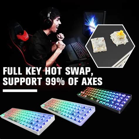Hot Swap Gks Mechanical Keyboard Kit Wireless Bluetooth Lights Gaming Diy Customized Rgb Color
