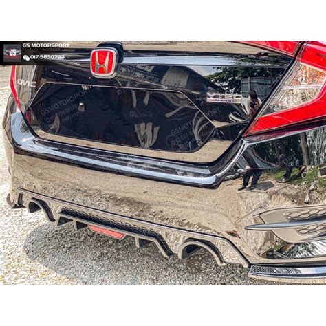 Honda Civic FC Rear Diffuser Carbon Look 2016 2021 Shopee Malaysia