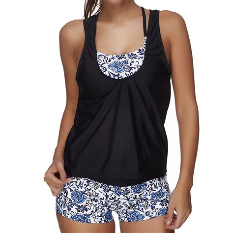 Pieces Bikini Set Crochet Bathing Suit Plus Size Swimsuit Solid Bikinis Women Tankini