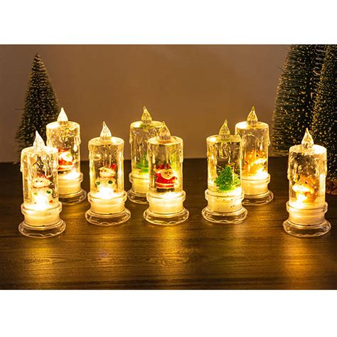 Led Christmas Candles, 4 Pcs Glitter Christmas Flameless Candles - Last ...