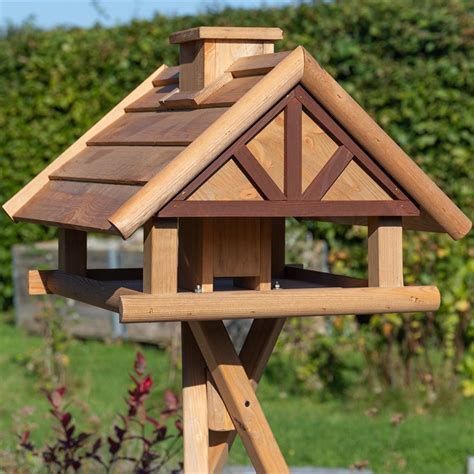 Voss Garden Levar Hochwertiges Vogelhaus Mit Kreuzstandfu Natur