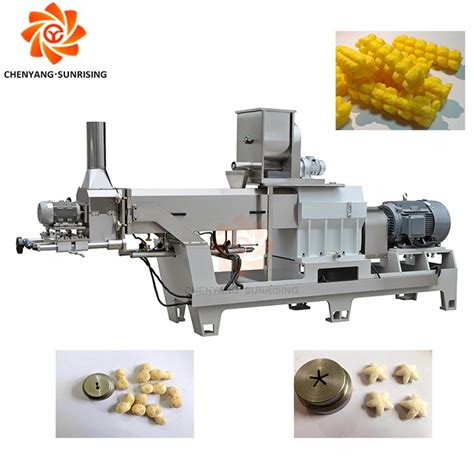 Twin Screw Extruder For Corn Puffed Snack Food Processing Machine Line