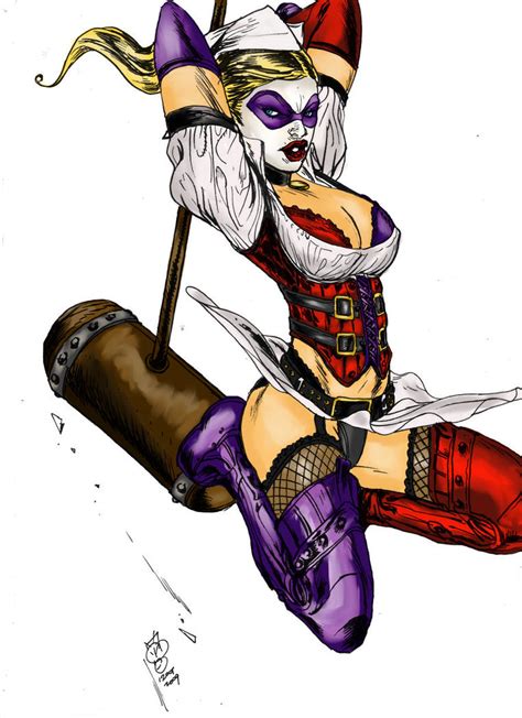 Arkham Asylum Harley Quinn Coloured By Me By Vampireassassin1444 On Deviantart