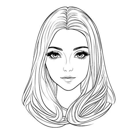 Premium Vector A Sketch Art Simple Hand Drawing Of A Girl With Long