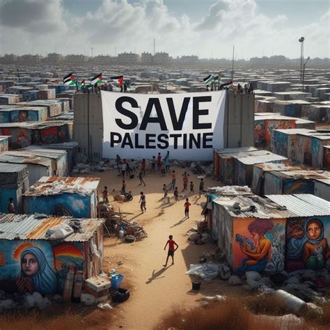 Premium Photo Makeshift Shelters Adorned With Murals Surround Save