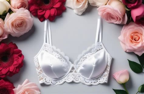 White Lacy Lingerie On White Background Sexy Bra Panties Flat Lay Top View Horizontal Banner