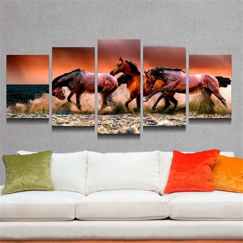 Kit Quadros Decorativos Mosaico Cavalos