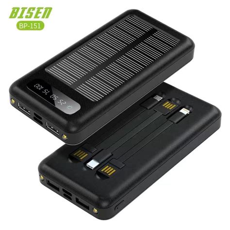 APC466 BISEN BP 151 10000mah New Solar Power Bank W LED Screen Display