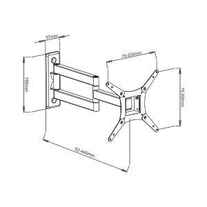 Laikiklis ART RAMT AR 57 ART Holder AR 57 To Tv LCD Juodas 22 32 20KG