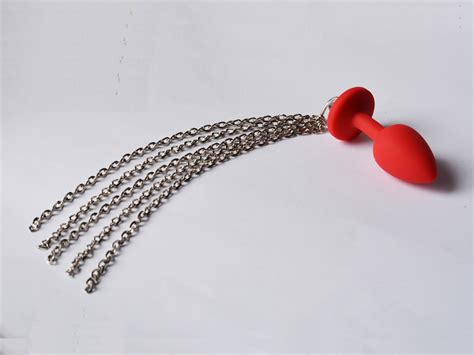 Red Chain Anal Plug Butt Plug With Chain Tail Anal Sex Toy In Etsy