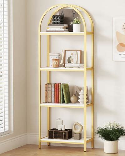 Amazon Condemo Inch Tall Gold Bookshelf Tier Modern Arched