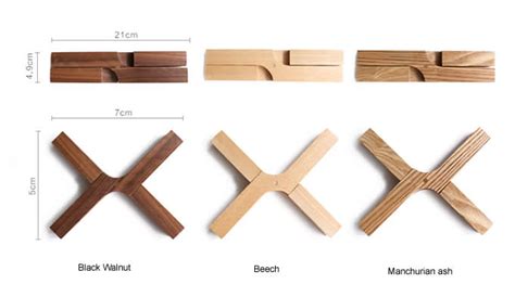 Wooden Fold Trivet Mat Hot Pot Holder Pads Set Of Feelgift