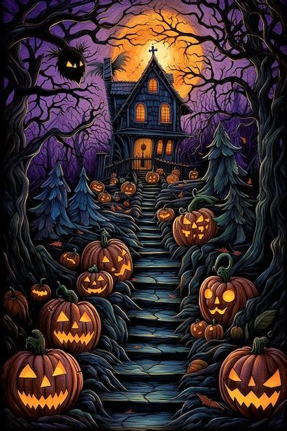 Premium AI Image | Halloween haunted house 3D illustration