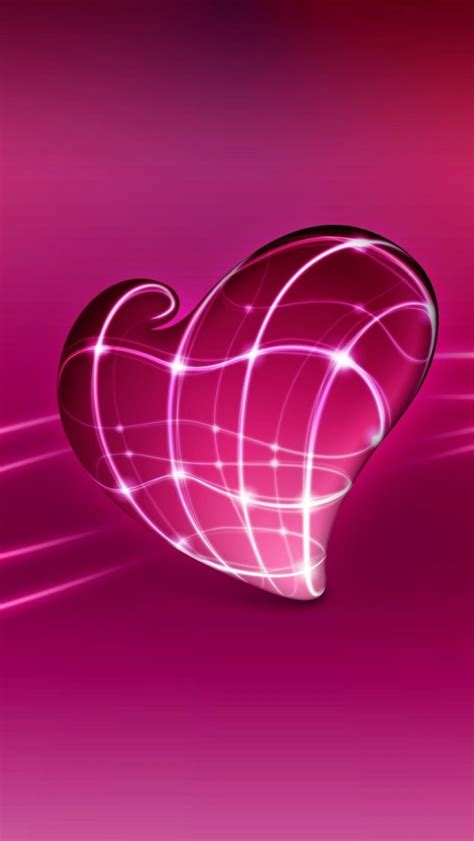 3d Pink Heart iPhone Wallpapers Free Download