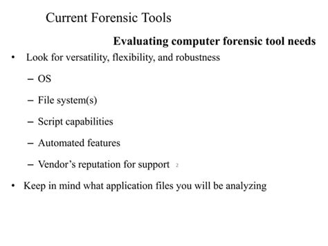 Current Forensic Tools | PPT