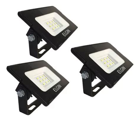 Kit 3 Projetor De Led 10w Bivolt 6500k Ip65 Holofote Branco Frete grátis