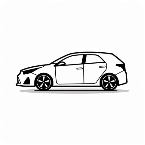 Monochromatic Minimalist Toyota Corolla Car Icon On White Background ...