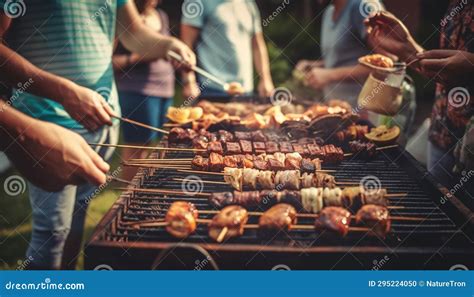 Shish Kebab On The Barbecue Shish Kebab On The Grill Meat On The Grill