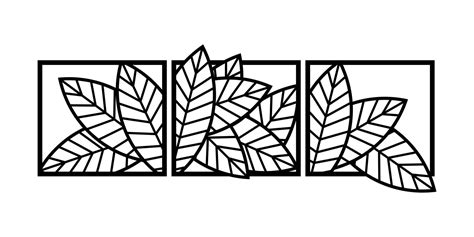 Three leaf panel design for metal wall art 17215995 Vector Art at Vecteezy