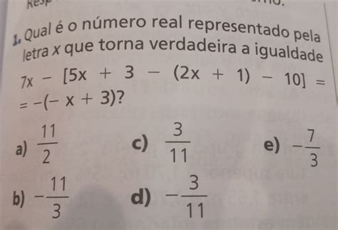 Solved Resp 1 Qual éo Número Real Representado Pela Letra X Que