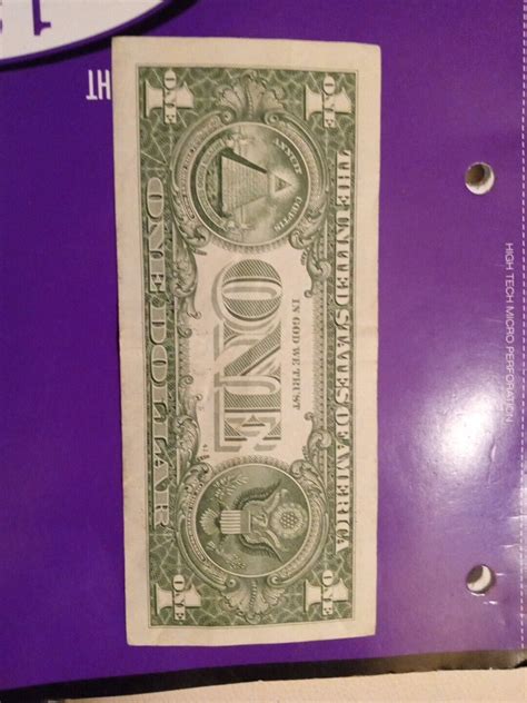 1 Dollar Bill Insufficient Ink Erro Ebay