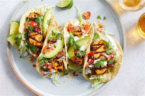 Grilled Tofu Tacos With Avocado Cashew Cream Recipe Lynnecurry