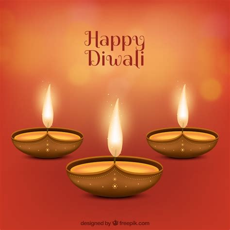 Free Vector | Background of happy diwali candles