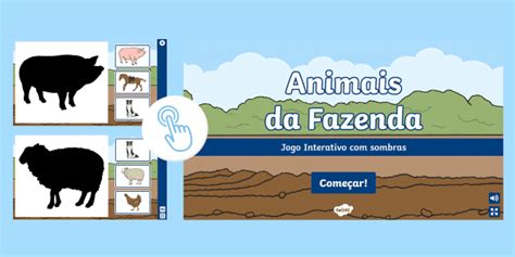 Animais Da Fazenda Jogo Interativo Sombras Twinkl