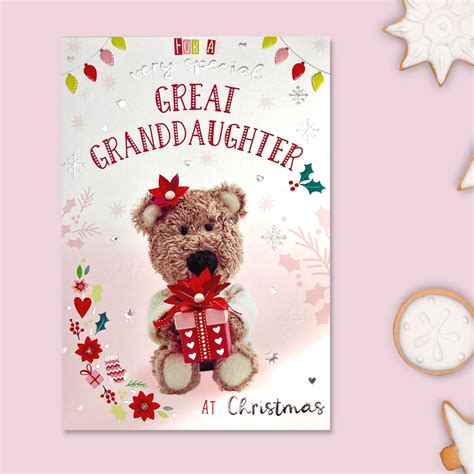 Barley Bear Very Special Great Granddaughter Christmas Card