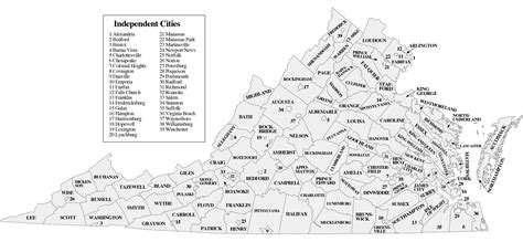 Virginia Counties Map With Cities | Virginia Map