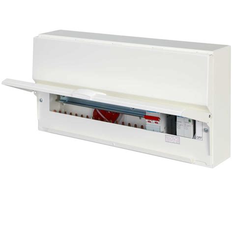 Hager 18 Way 100a Isolator Incomer Metal Clad Consumer Unit With Type 2 Spd Vm118spd Cef