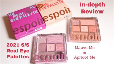 Espoir S S Real Eye Palettes Mauve Me Vs Apricot Me Swatches