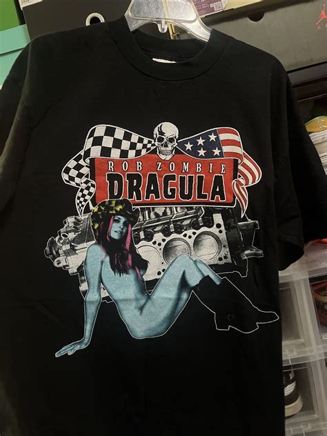 Vintage 1998 Rob Zombie Dragula Horror Crew T Shirt W Gem