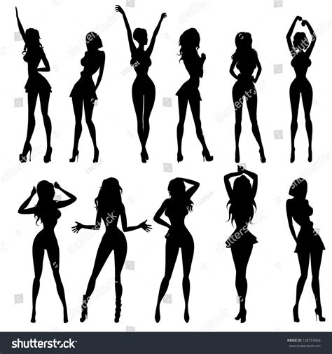 Anime Models Different Poses Vector Illustration: vector de stock ...