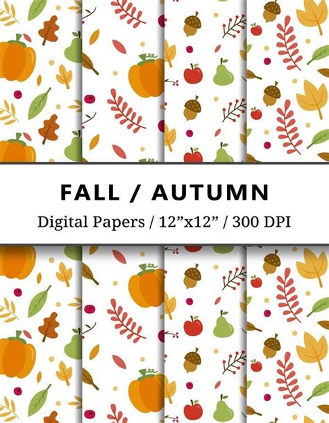 Free Printable Fall Autumn Digital Papers Pack