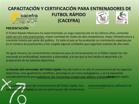 PPT CAPACITACI N Y CERTIFICACI N PARA ENTRENADORES DE FUTBOL R PIDO