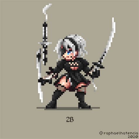 Artstation 2b Nier Automata Pixel Art