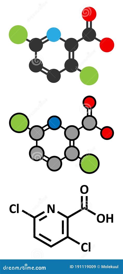 Clopyralid Herbicide Molecule Stock Vector - Illustration of clover ...