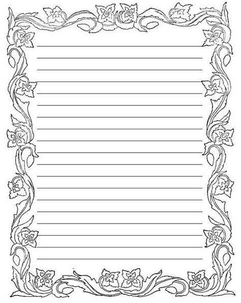 Printable Lined Paper A With Border