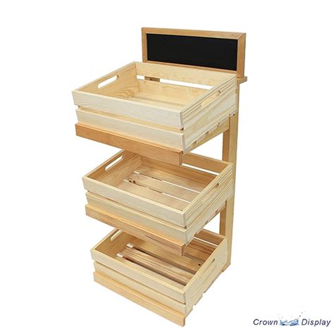 Wooden 3 Tier Crate Counter Top Display Stand