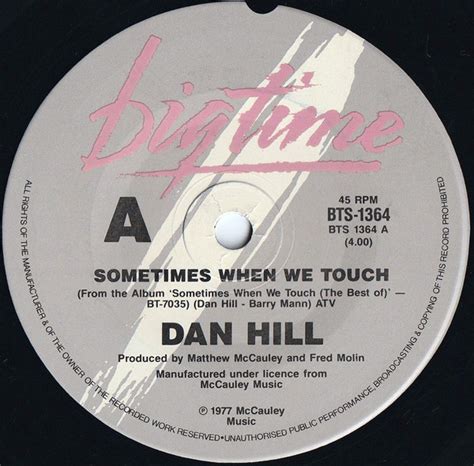 Dan Hill - Sometimes When We Touch (1977, Vinyl) | Discogs