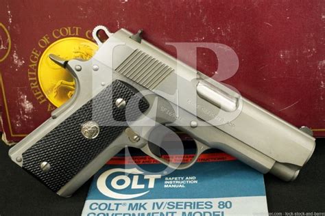 Colt Mk Iv Series 80 Officer’s Acp Stainless 1911 45 Semi Auto Pistol 1997 Lock Stock And Barrel