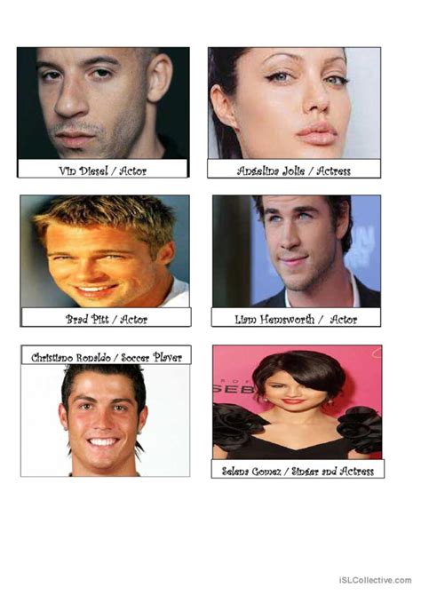 Cards For Describing Famous People English Esl Worksheets Pdf And Doc