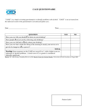 Fillable Online What Is The CAGE Questionnaire Or CAGE Test Drug