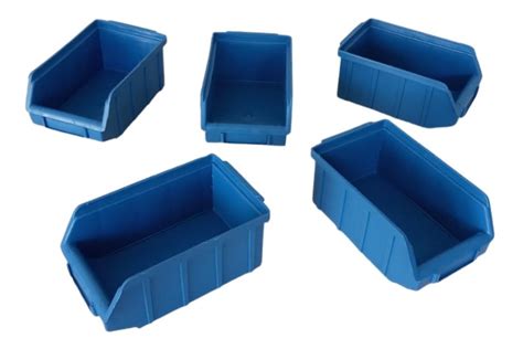 Gaveta Plastica Bin Azul Empilhavel Numero P Frete Gr Tis