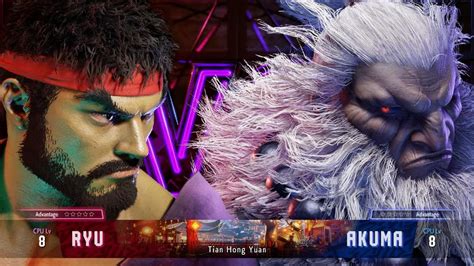 Street Fighter Ryu Vs Akuma Level Cpu Vs Cpu Youtube