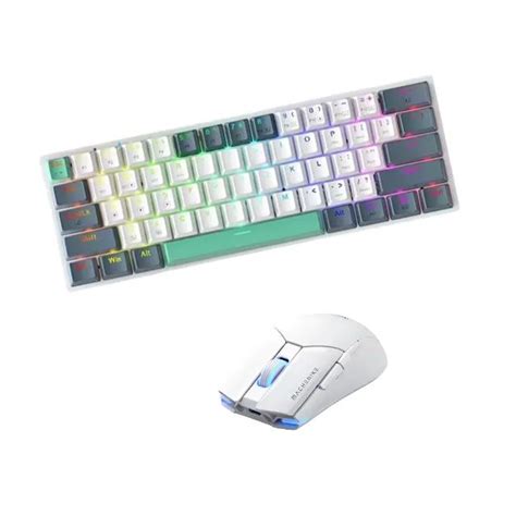 Oferta Kit Branco Teclado Mecânico Hot Swap e Mouse sem fio White Periféricos e Acessórios