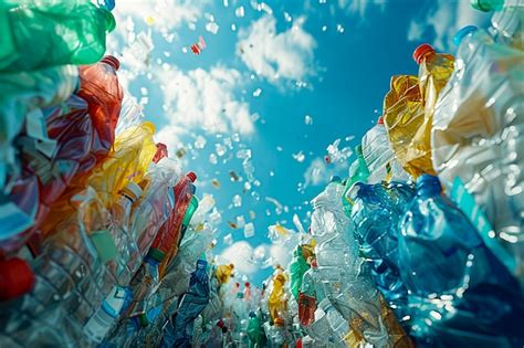 Premium Photo Vibrant Bottles In A Pile Of Plastics For Recycling