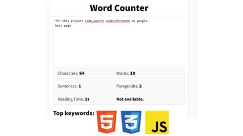 Create Word Counter Using Html Css And Javascript